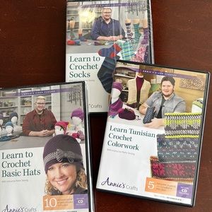 3 new DVD crochet classes with designer Rohn Strong. 2 beginner. 1 intermediate.